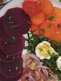 Ensalada nido de espinacas de mi jardín