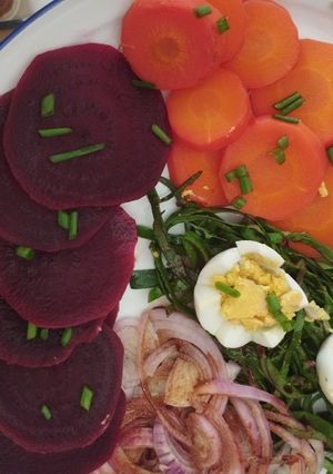 Una foto de Ensalada nido de espinacas de mi jardín