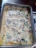 Filetes de Pescadilla, al horno en crema de leche