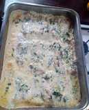 Filetes de Pescadilla, al horno en crema de leche
