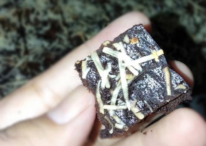 Brownies kurma keju (otang), tanpa mixer