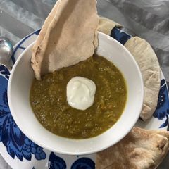 A picture of Pumpkin and lentil stew.
