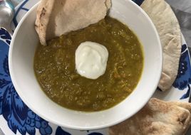 Pumpkin and lentil stew