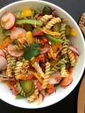 Rainbow Garden Pasta Salad with Dill and Olives