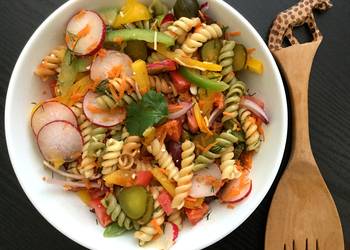 How to Make Perfect Rainbow Garden Pasta Salad with Dill and Olives