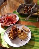 Berenjena rellena con carne molida