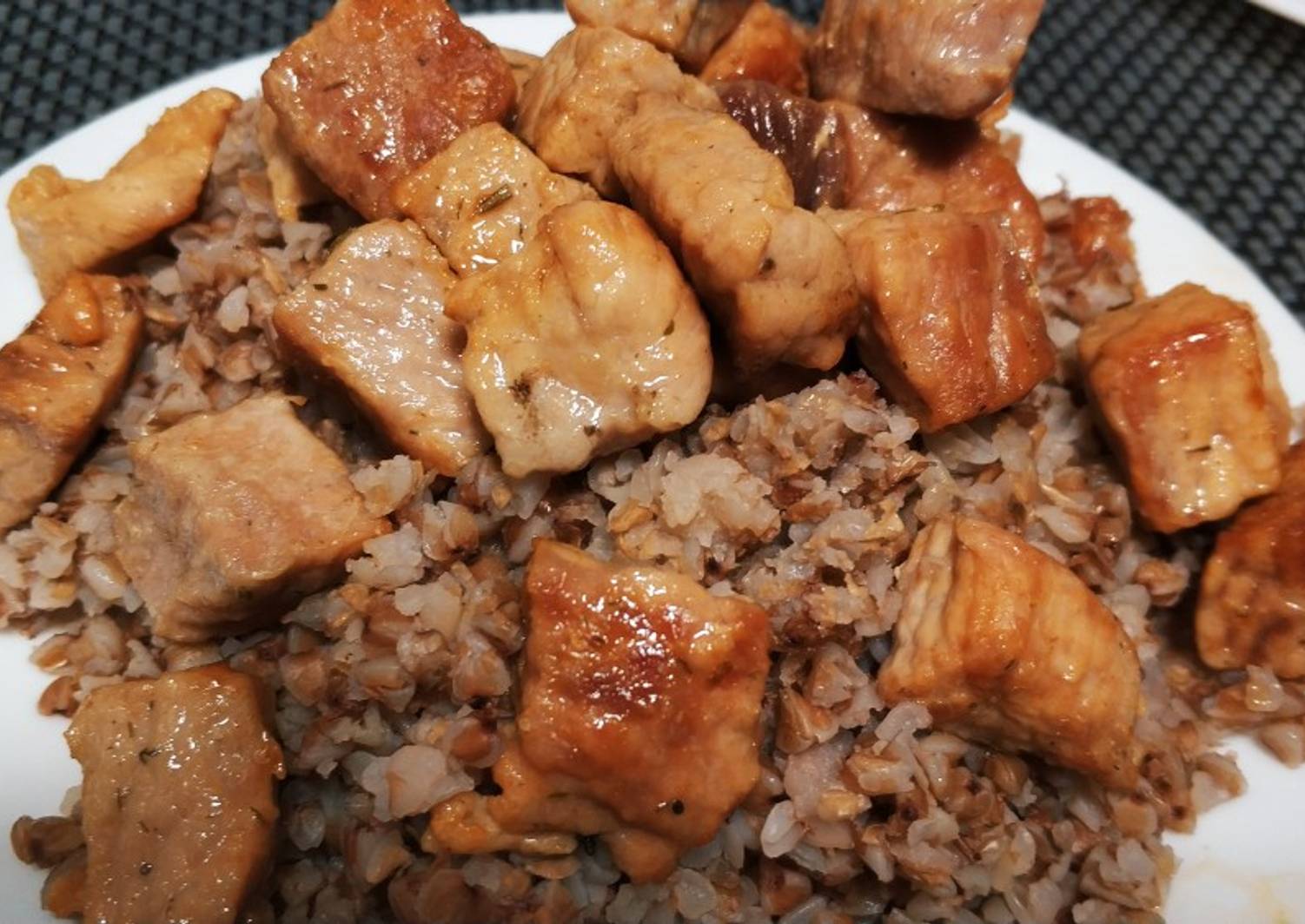 фото рецепт гречки с мясом зонтик