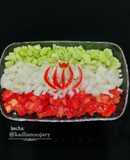 سالاد شیرازی طرح پرچم ایران عزیزمون🇮🇷