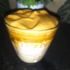 A picture of Dalgona coffee.