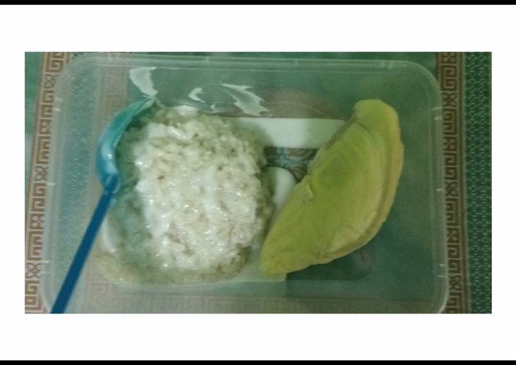 Bagaimana Menyiapkan Durian sticky rice (pemula) yang Menggugah Selera
