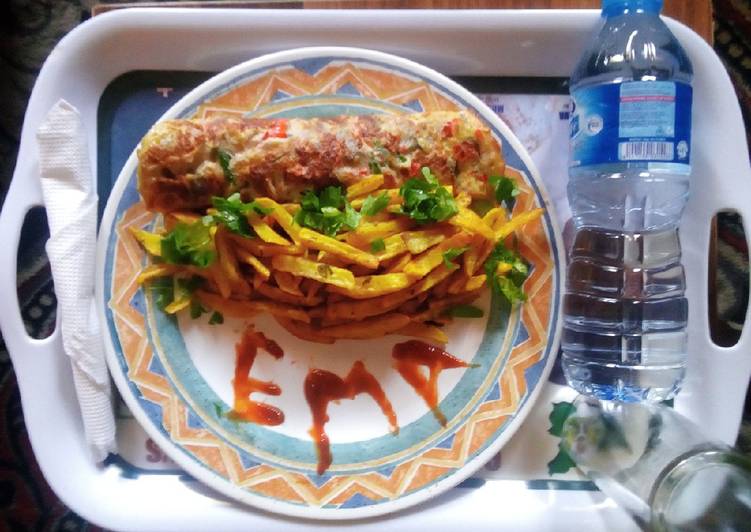 French-Celery fries with fried eggs