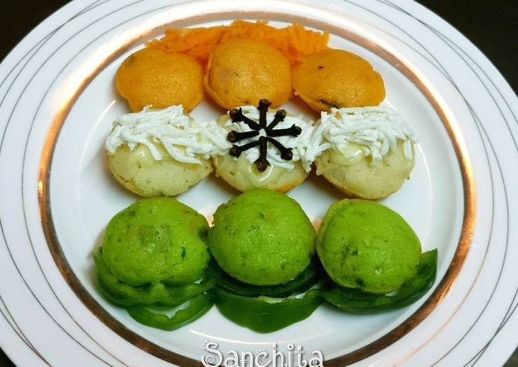 Recipe of Speedy Tricoloured Suji Mix Veg Appe