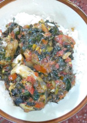 A picture of White and vegetable stew.