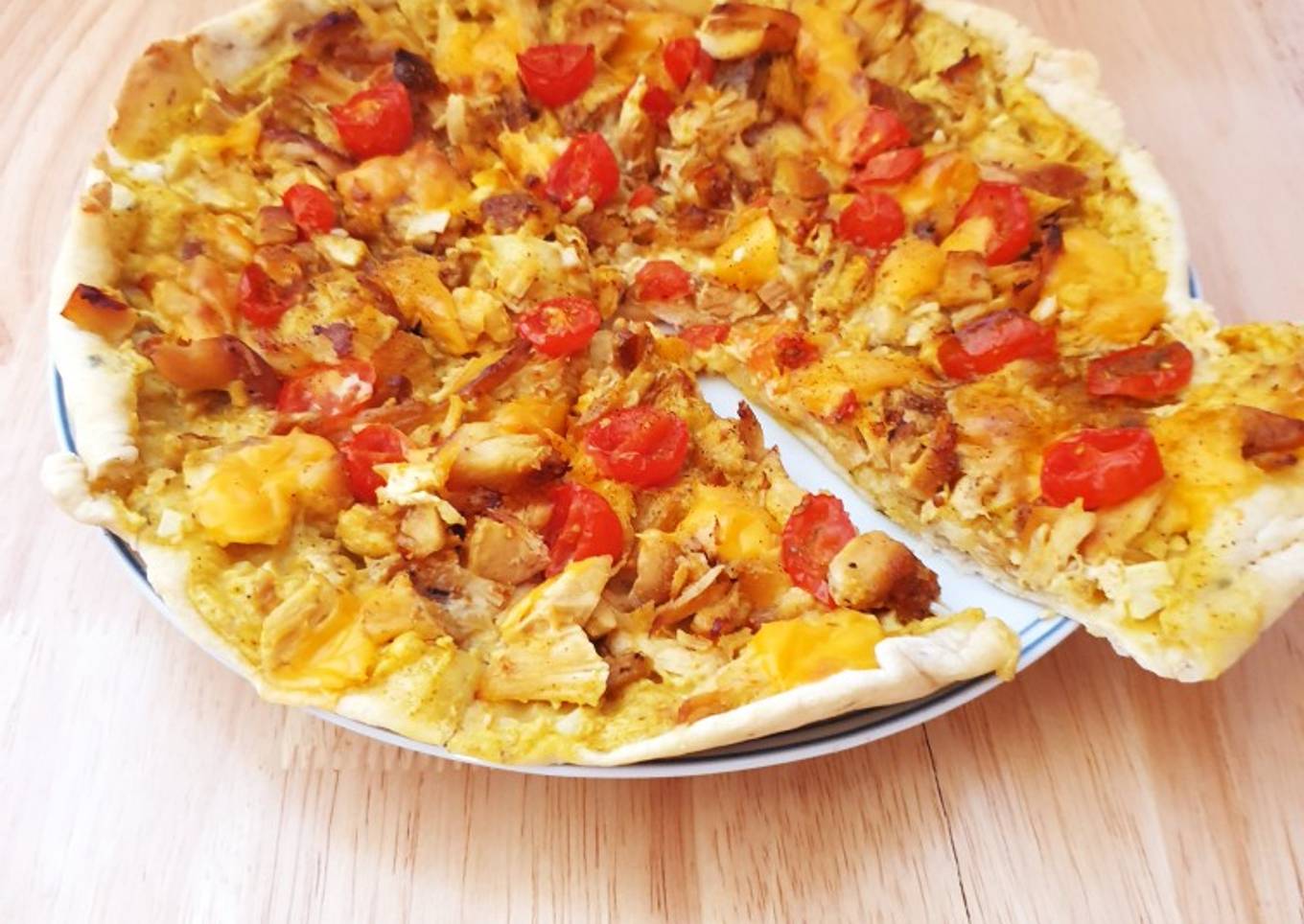 Pizza 🍕 poulet curry 😋 # juillet