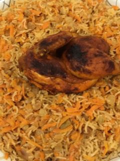 صورة لوصفة رز بخاري بالدجاج