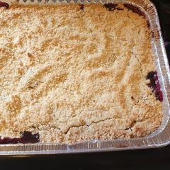 A picture of Blackberry and apple 🍎 crumble.