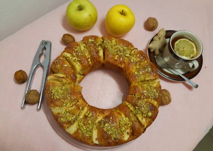 Modo semplice a Fai Fatto in casa super veloce Torta di mele noci e pistacchi