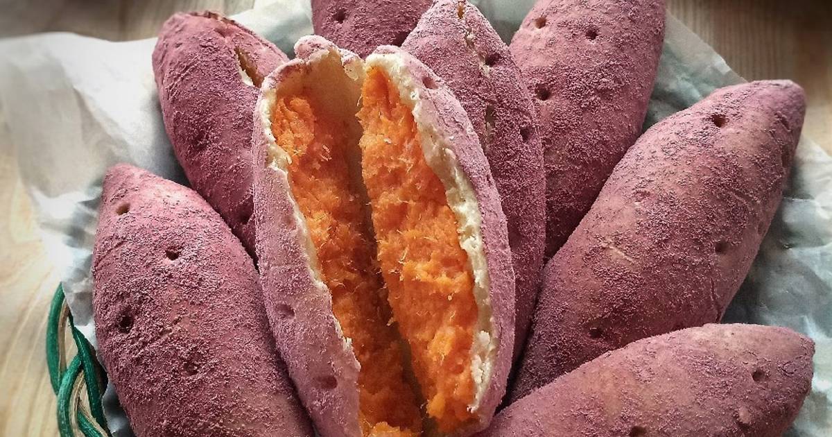 Resep Korean Sweet Potato Mochi Bread Roti Ubi Korea Oleh Nana Hanif