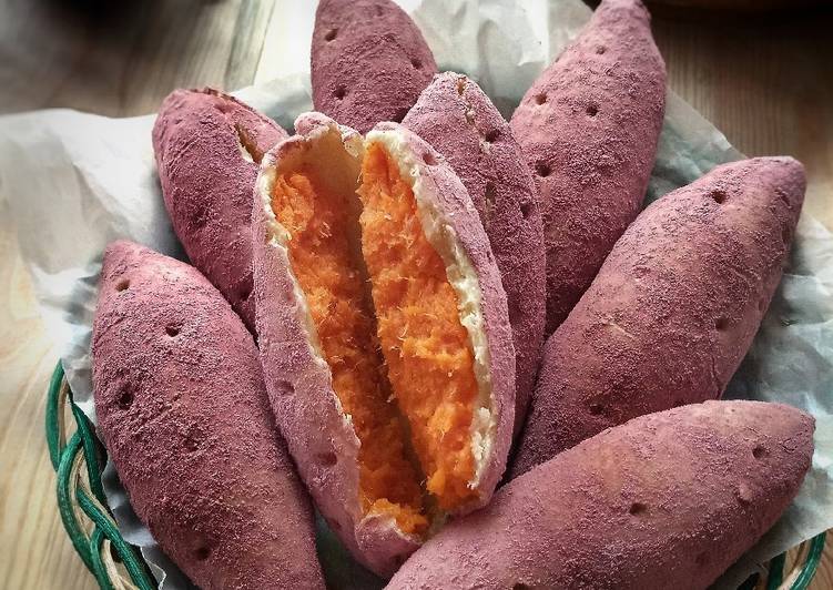 Resep Korean Sweet potato mochi bread / roti ubi korea yang Enak