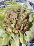 Ensalada de pasta con bechamel de naranja