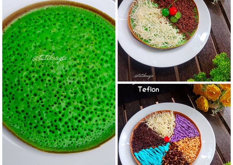 Resep Terang bulan(Terbul) Teflon coklat pandan | Bahan Membuat Terang bulan(Terbul) Teflon coklat pandan Yang Sempurna