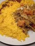 Coucous de maïs et de riz +,salade d'hibiscus blanc