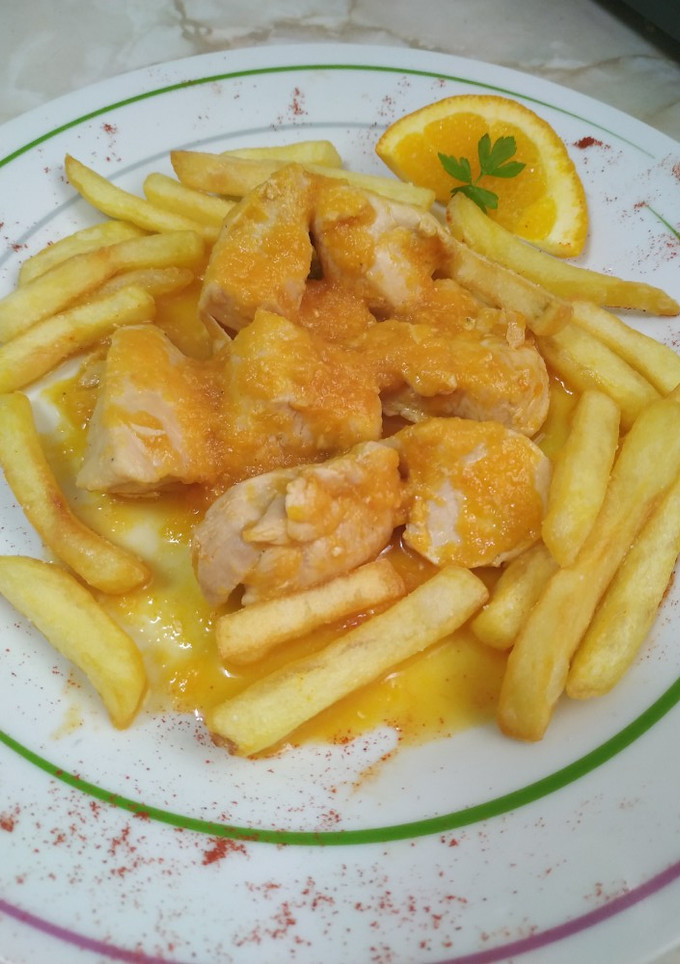 Una foto de Pollo a la naranja