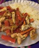 Pollo y vegetales al wok (sin wok)