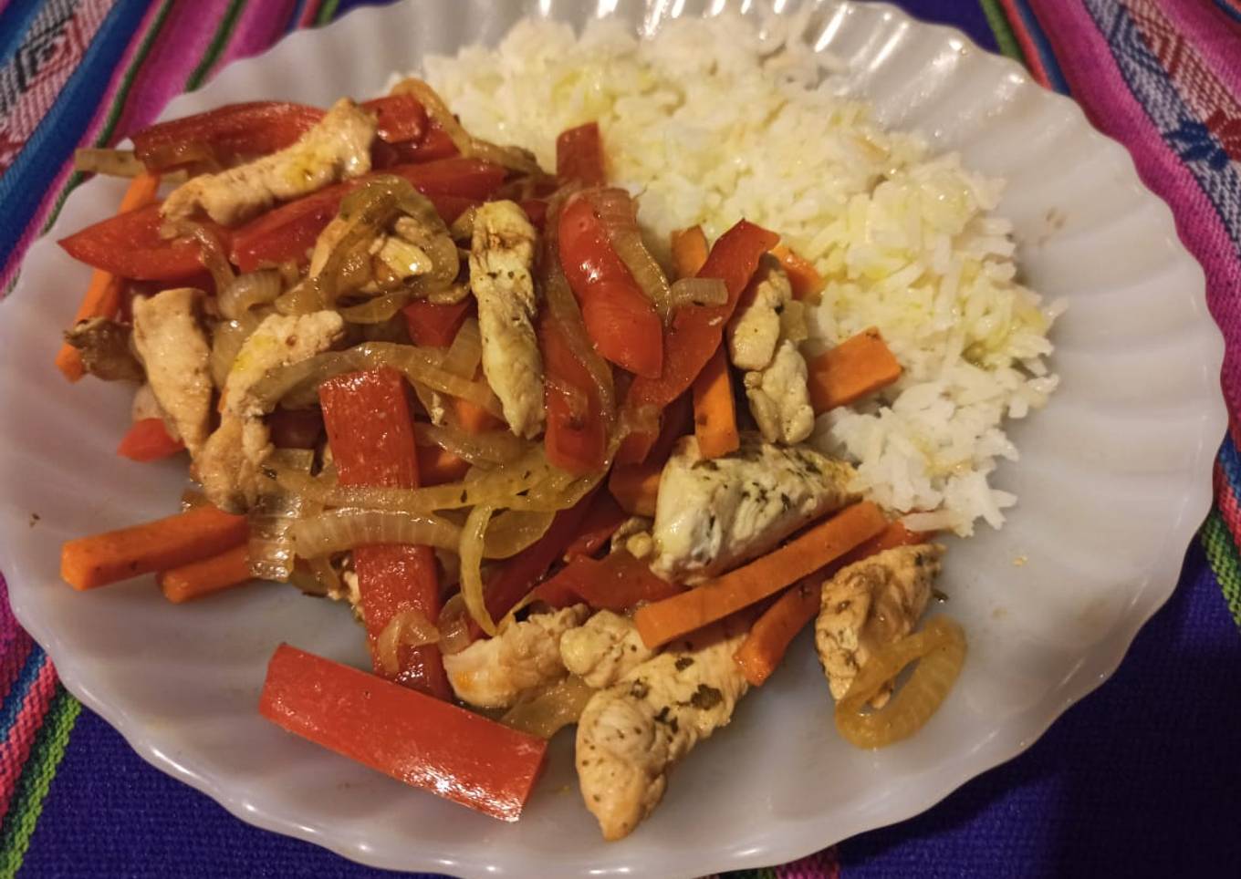 Pollo y vegetales al wok (sin wok)