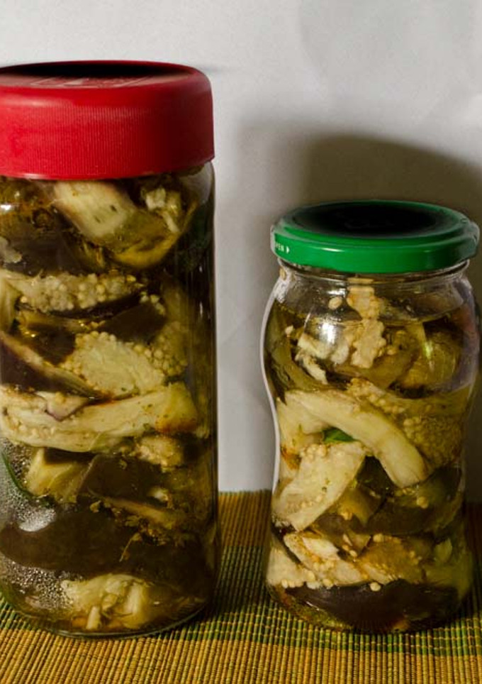 Una foto de Berenjenas en escabeche, a mi manera