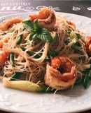 Bún Gạo Xào Tôm