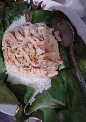 Foto resep Nasi Liwet Bakar isi Ayam Pedas