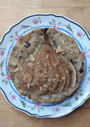 Une photo de 🍐Cookie poire amande et pépites de chocolat