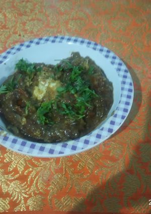A picture of Egg drop pepper curry.