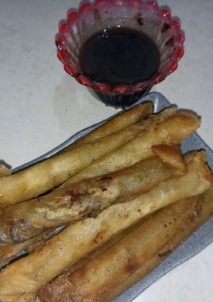 Foto resep Stik pisang saus cokelat