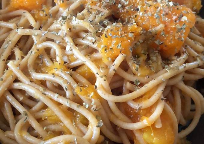 Spaghetti integrali zucca e maggiorana🍝🎃🌱