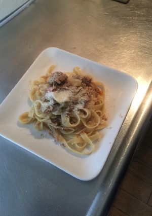 Foto di Fettuccine al ragù in bianco