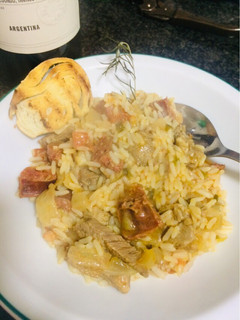 Una foto de Arroz con chorizo