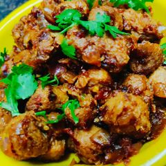 A picture of Soyabin ki khatti mitti sabzi.