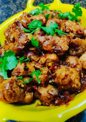 A picture of Soyabin ki khatti mitti sabzi.