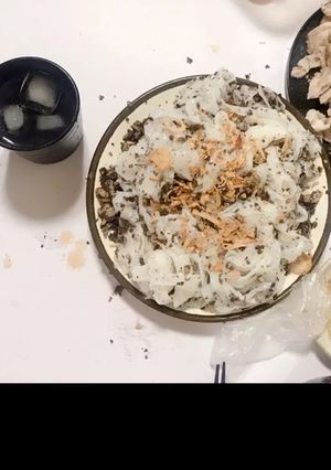 Hình của món Bánh cuốn tại gia không cần vỉ hấp chỉ cần chảo.