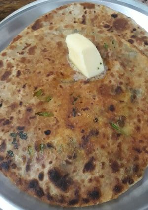 A picture of Methi Onion Paneer Parantha.