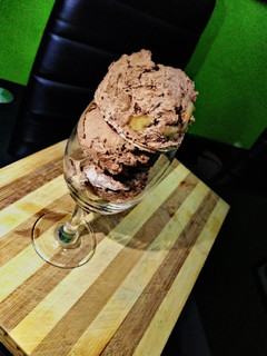 A picture of Chocolate,banana n groundnut icecream#weeklyjikonichallenge.