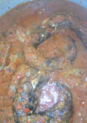 A picture of Kpanla fish stew.