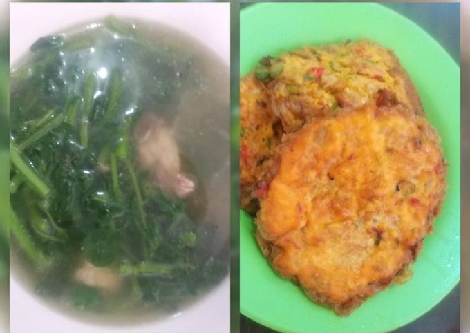 Sop sayur parit & telur bebek goreng daging