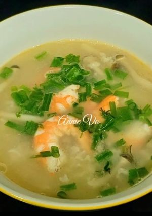 Hình của món Cháo tôm nấm.