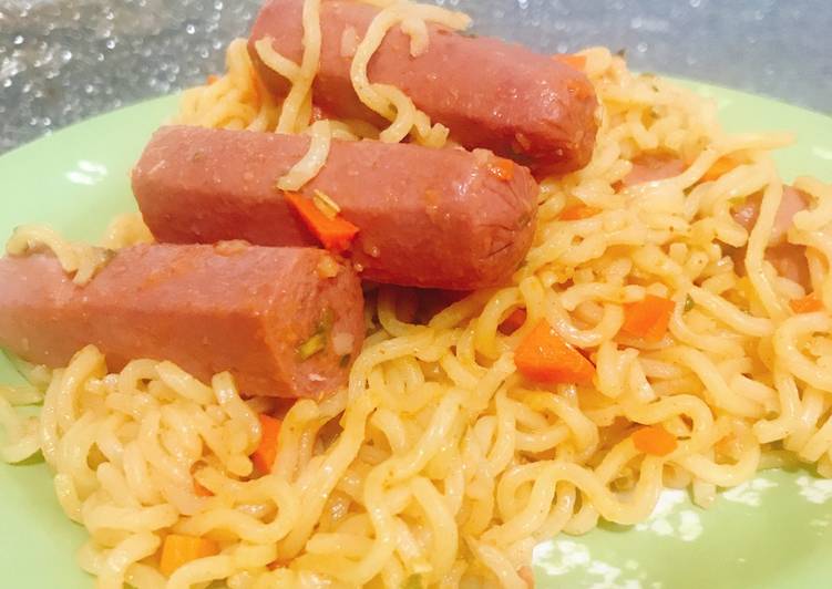 Steps to Prepare Perfect Noodle and sausage