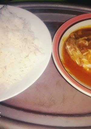 A picture of Fisherman stew with rice.