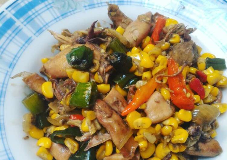 Resep Oseng Jagung Cumi Asin | Resep Membuat Oseng Jagung Cumi Asin Yang Menggugah Selera