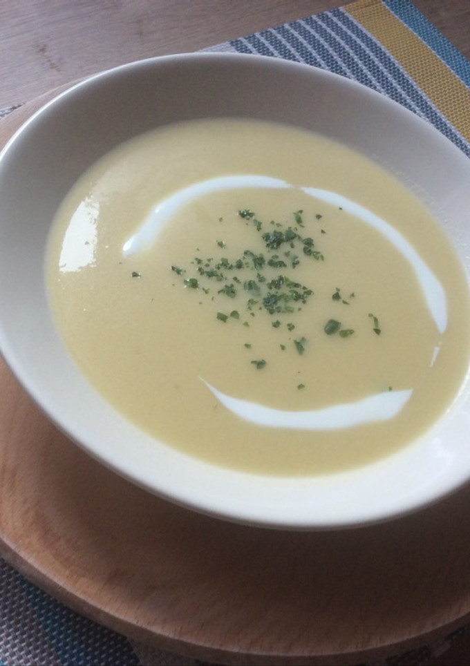 Una foto de Crema de puerros / vichyssoise